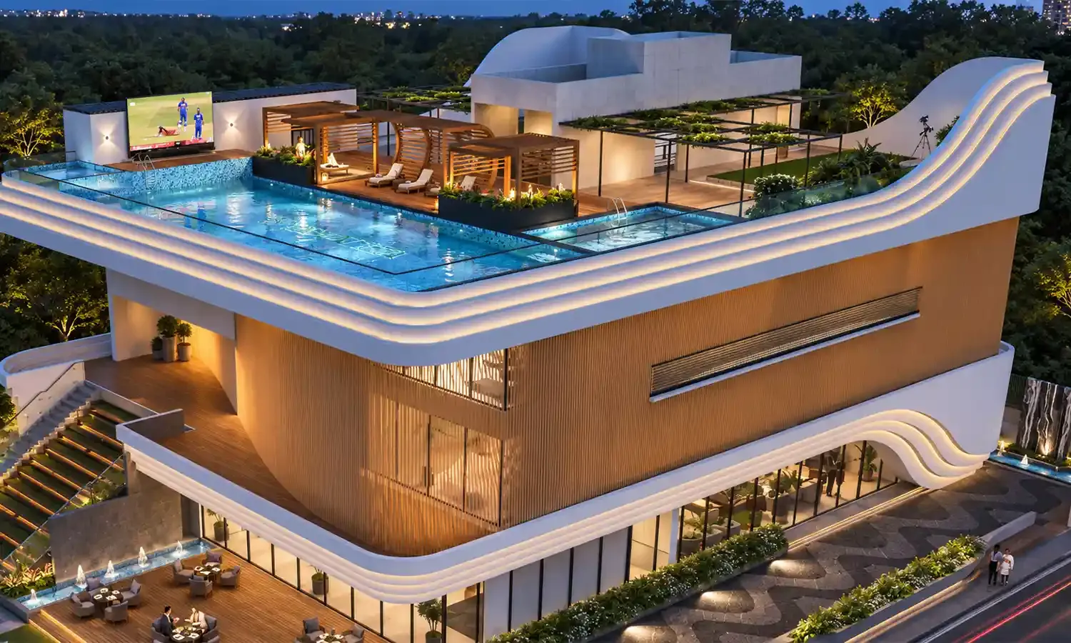 Club house top angle