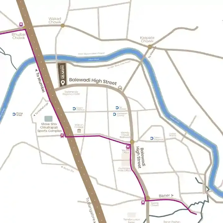Dream Velmore location map, Balewadi